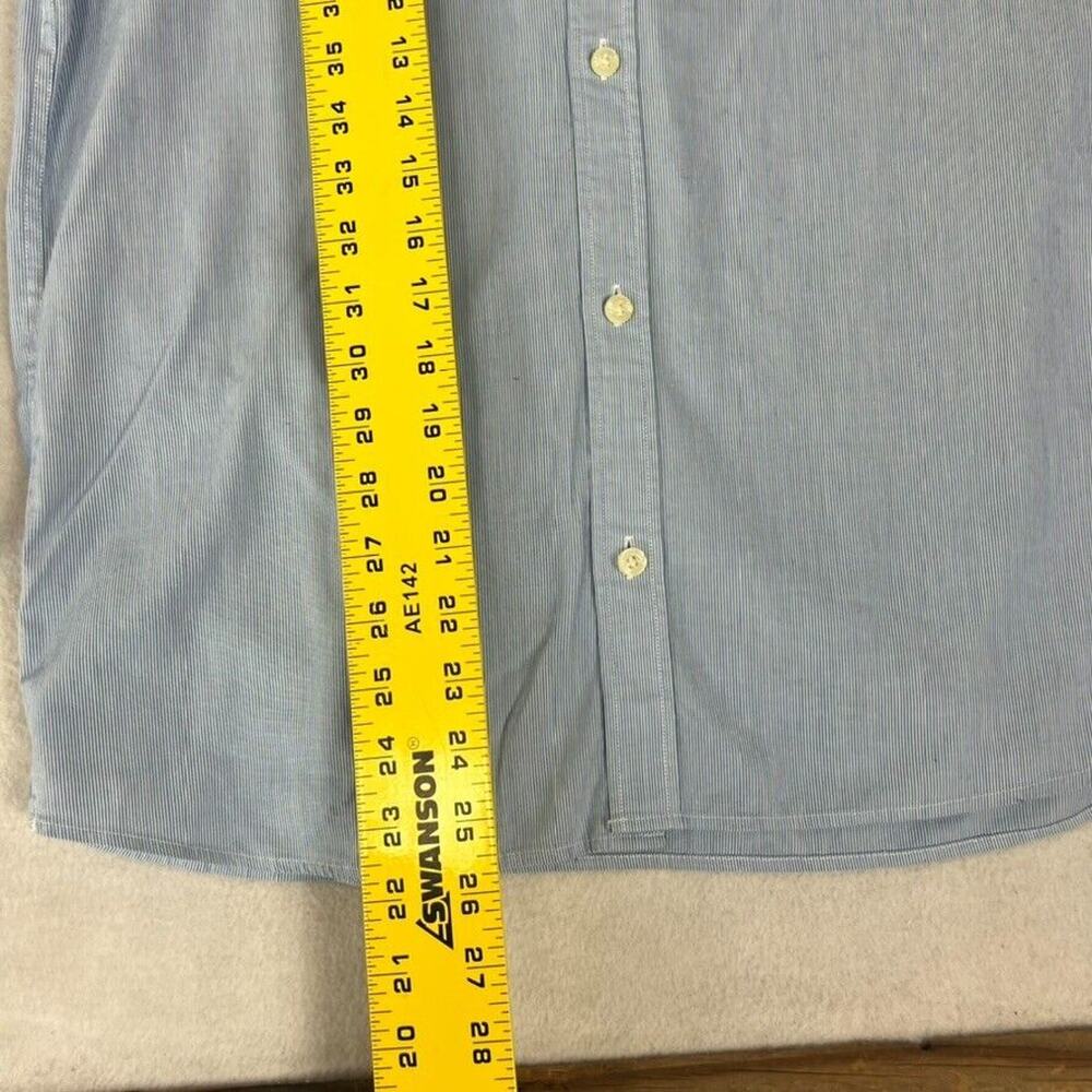 GapKids Shirt Husky Non Iron XXL Button Down Blue Stripe - Picture 4 of 10